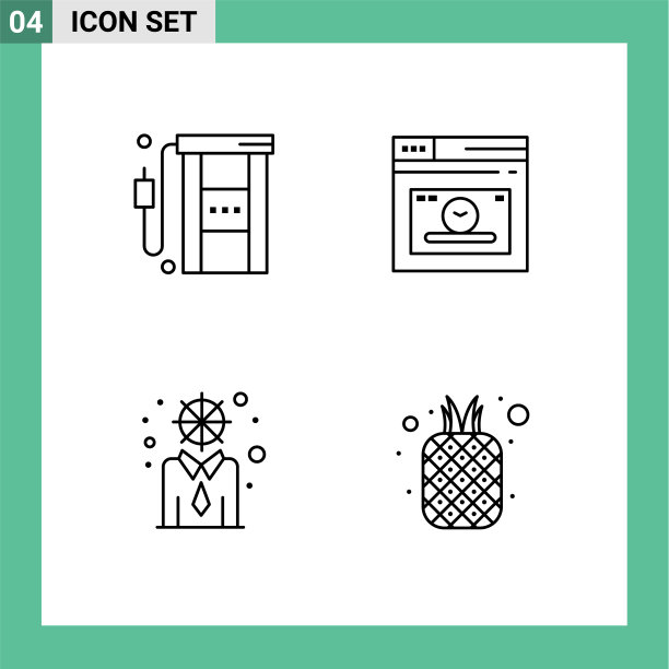 4个创意图标现代符号和符号气体图片下载