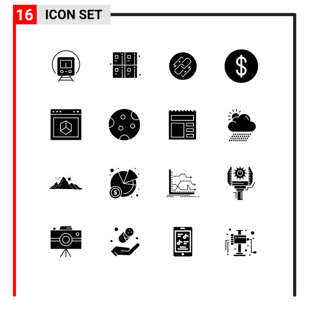 移动界面立体字形设置16个象形文字图片下载