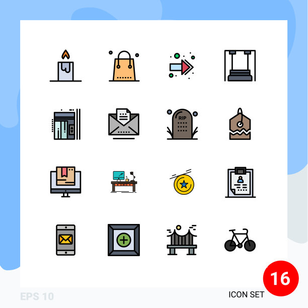 现代集16平色填充线条图片下载