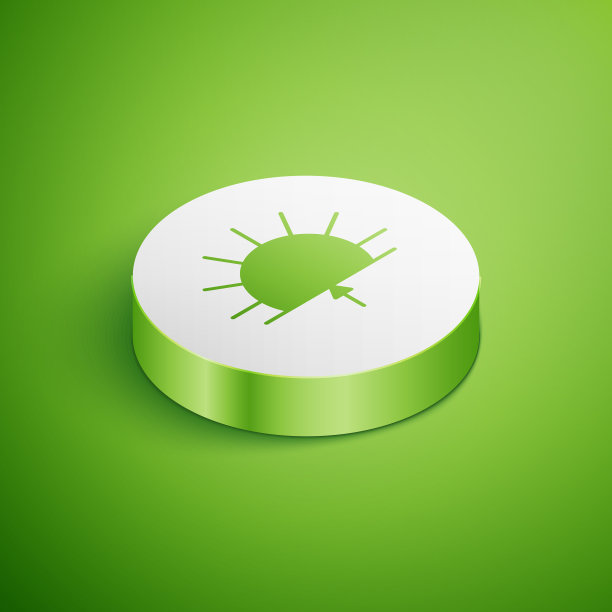 等距日出图标孤立在绿色图片下载