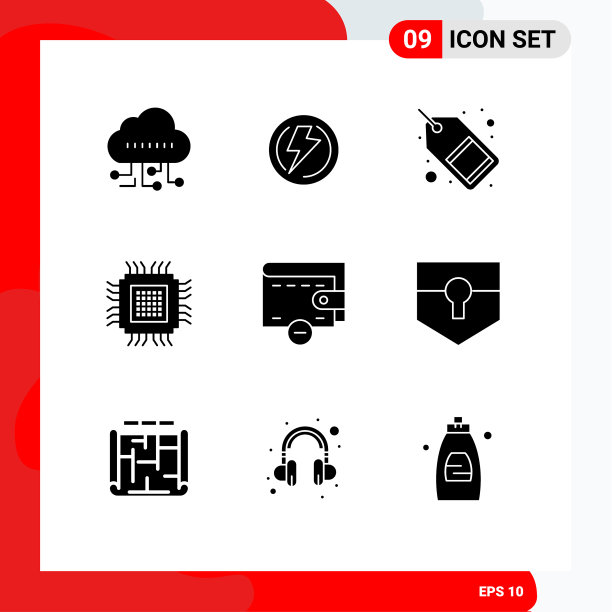 打包9个创造性的固体符号信息图片下载