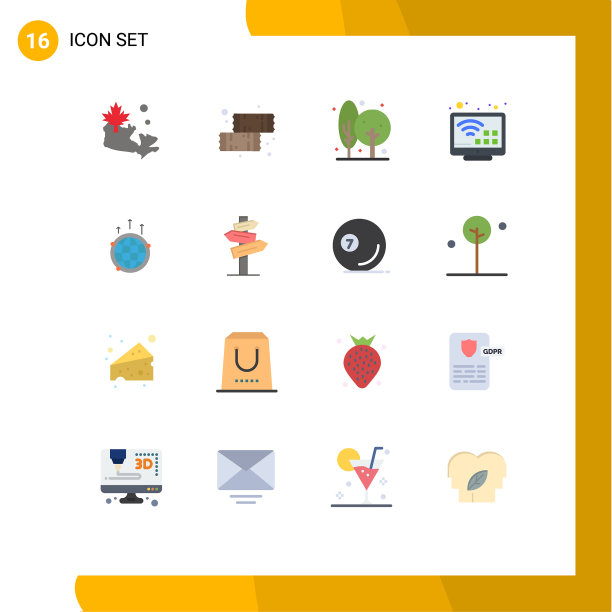 为商业电视设置16种平面颜色图片下载