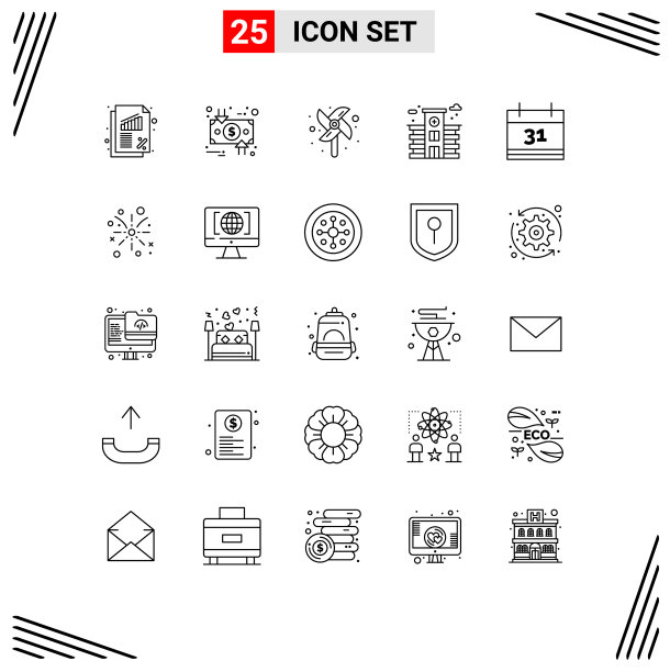 可编辑的行包25个简单的行事件图片下载