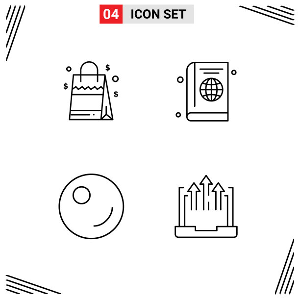 可编辑线包4简单填充线平图片下载