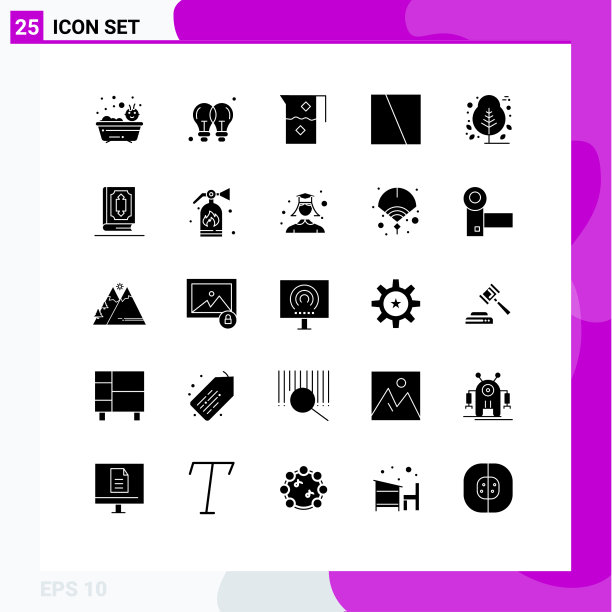 为网络和移动设置的25个通用实体符号图片下载