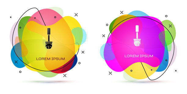 颜色马桶刷图标隔离在白色图片下载