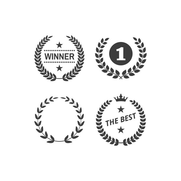 设置月桂花环在白色的背景图片下载