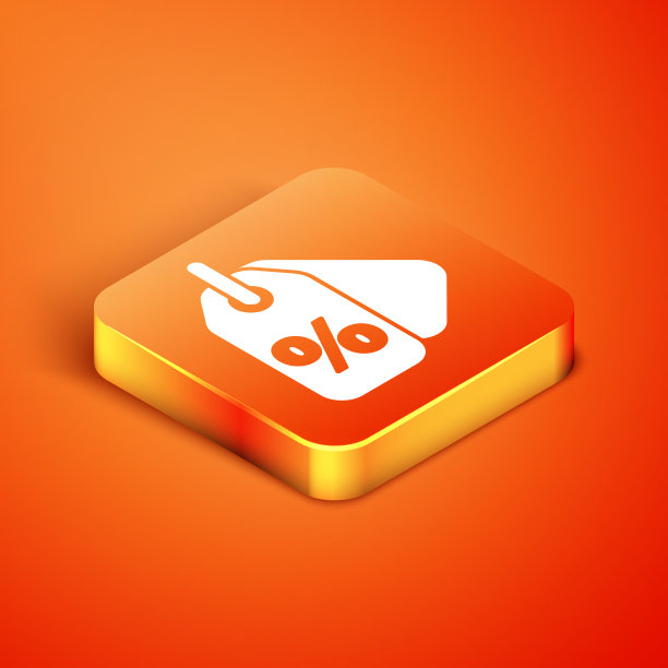 等距折扣百分比标签图标孤立图片下载