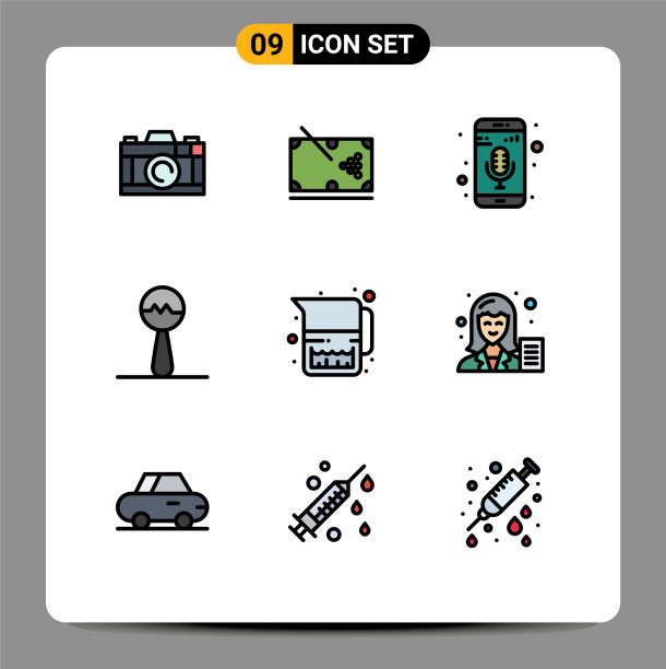 9主题填充线平色和可编辑图片下载