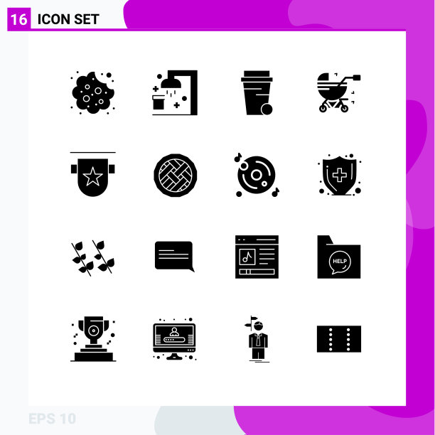 用户界面包16个基本固字形图片下载