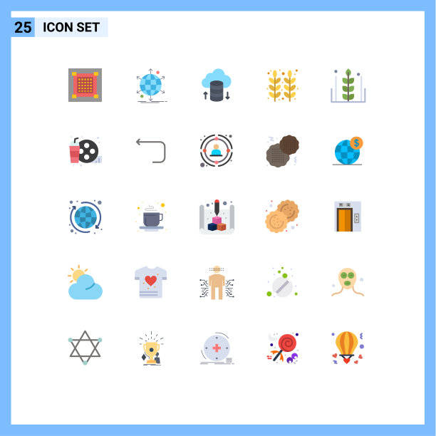 为小麦纹理设置25个平面颜色图片下载