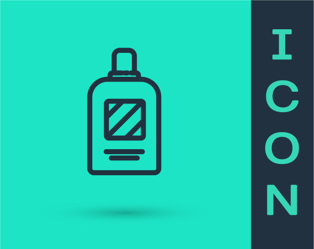 黑线瓶洗发水图标隔离上图片下载