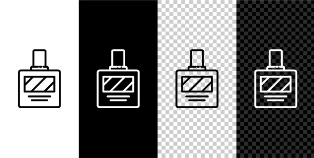 设置线须后水图标孤立在黑色和图片下载