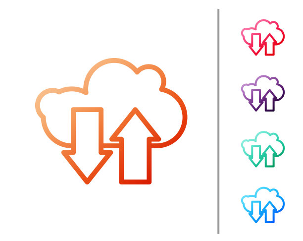 红线云下载上传图标隔离图片下载