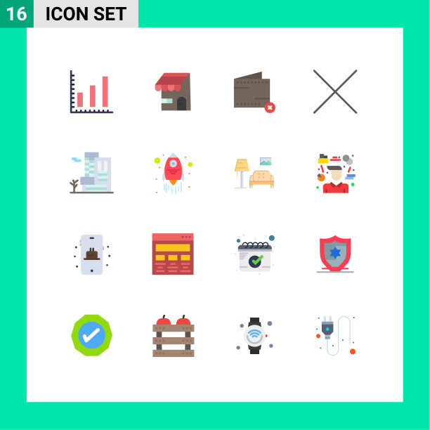 打包16个创意平面颜色的地产图片下载