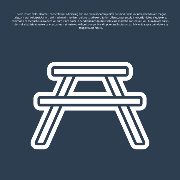 蓝线野餐桌两边都有长凳图片下载