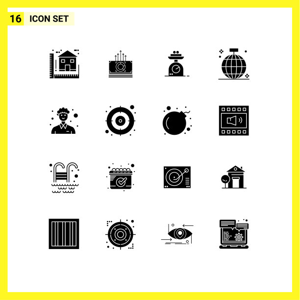 移动界面立体字形设置16个象形文字图片下载