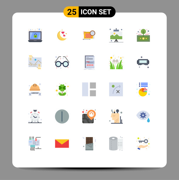 25用户界面平面彩色包装现代标识图片下载