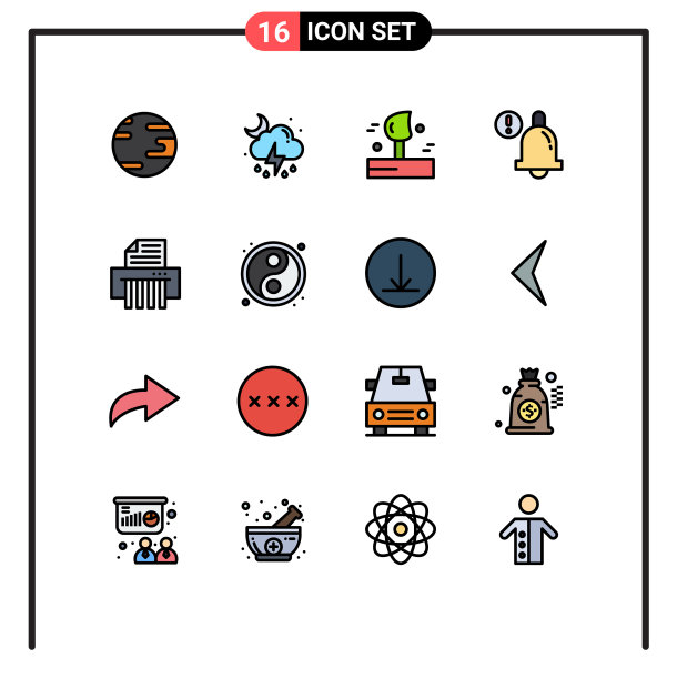 16平面颜色填充线概念的网站图片下载