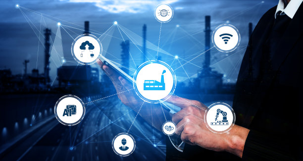 工业4.0技术概念——第四次工业革命的智能工厂图片下载