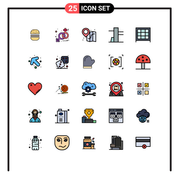 25个通用填充线平色标志符号图片下载