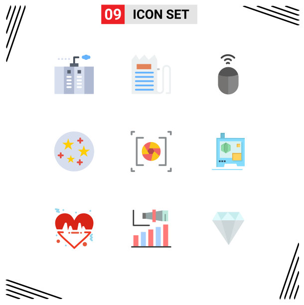 现代set 9 flat colors象形文字图片下载