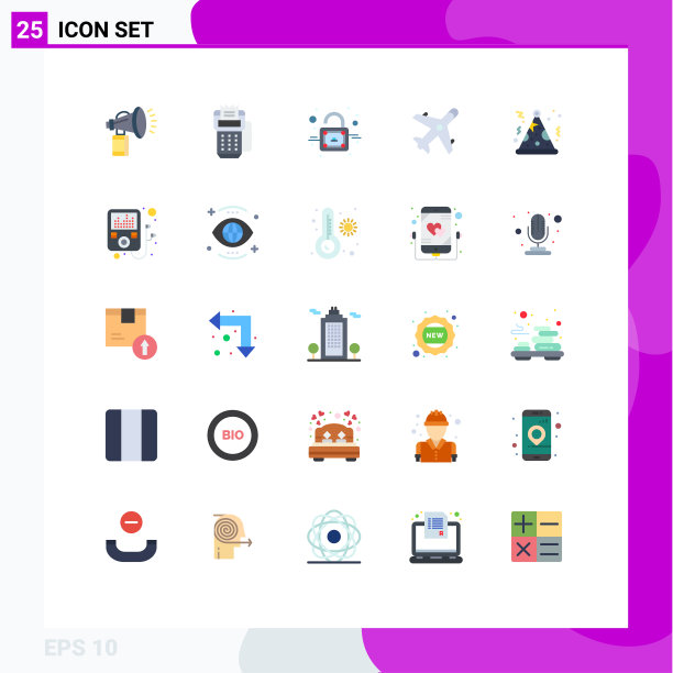 在帽子平面的网格上设置25个平面颜色图片下载