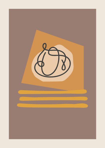 秋天抽象矢量画。中世纪现代波西米亚风格的创作图片下载