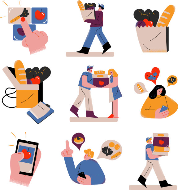 新冠肺炎疫情期间的送餐图纸图片下载