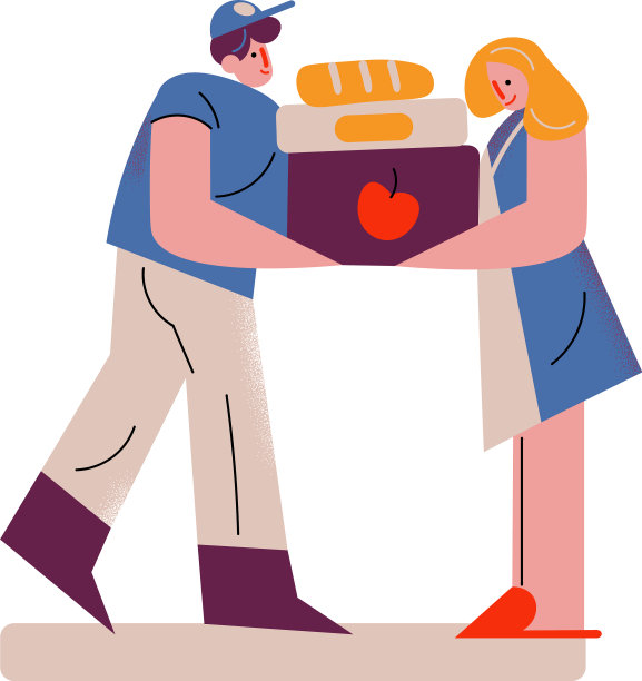 送新鲜食物的快递员图片下载