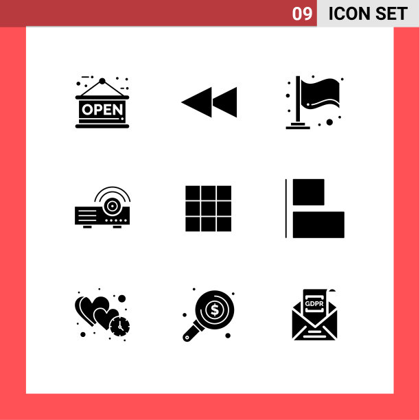 设置9个现代UI图标符号符号为左图片下载