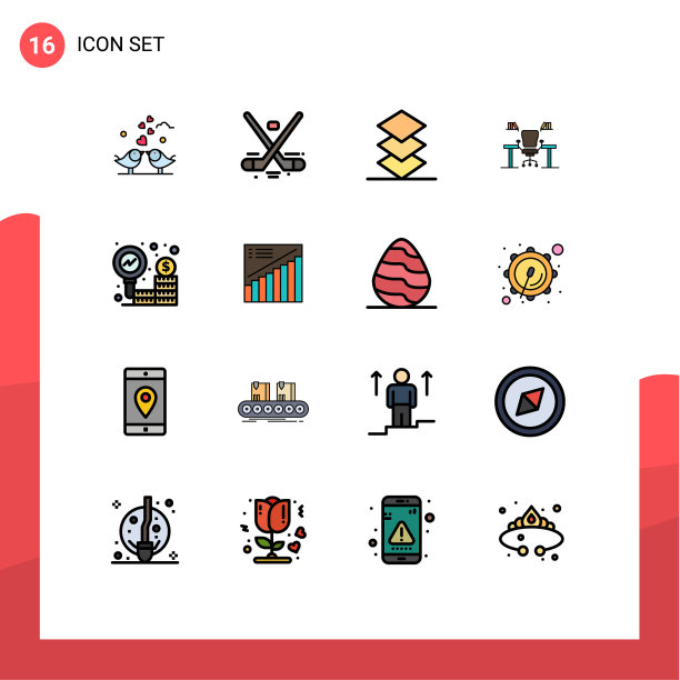 16平面颜色填充线概念的网站图片下载