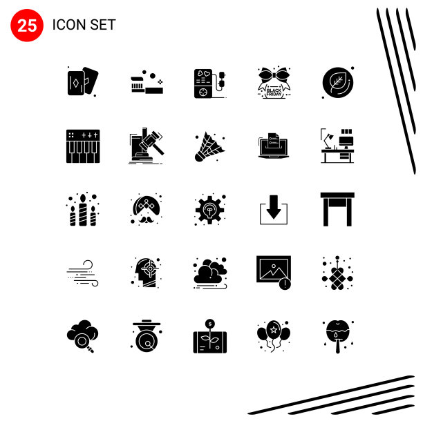 分组25个固体符号符号和符号图片下载