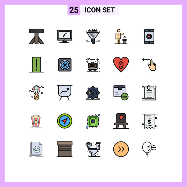 设置25个现代UI图标符号标志图片下载