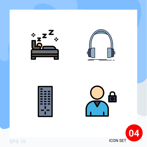 可编辑线包4简单填充线平图片下载