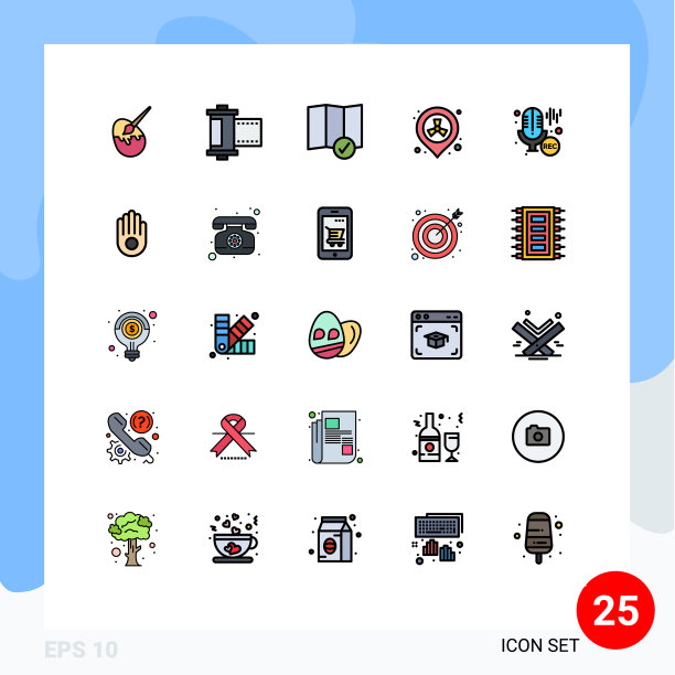 可编辑线包25简单填充线平图片下载