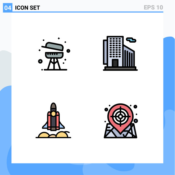 为卷筒纸设置4种通用填充线平面颜色图片下载