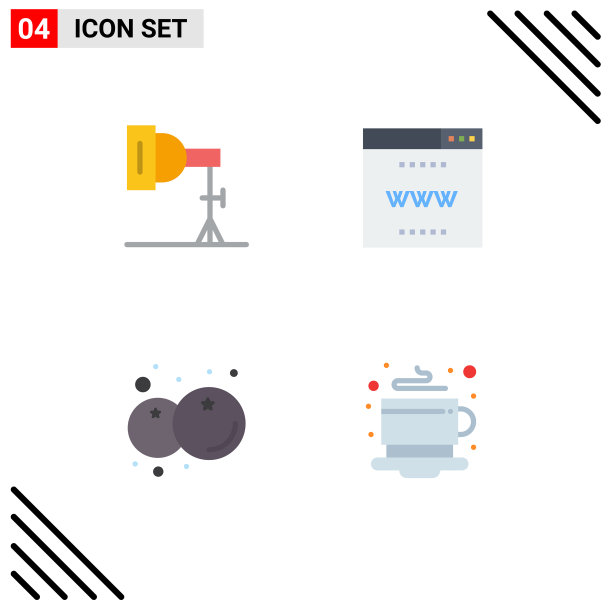 4 .用户界面平面图标包现代标识图片下载