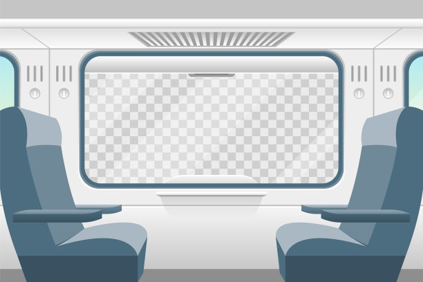 卡通火车内部内部和窗口空图片下载
