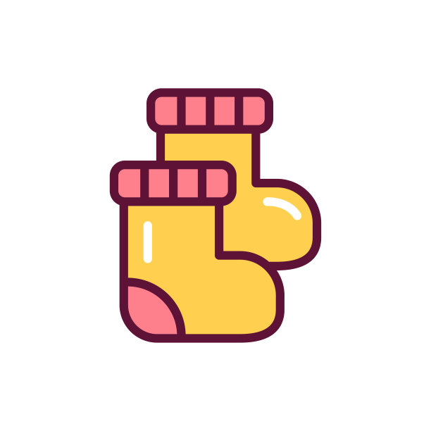 婴儿袜子颜色线图标。孤立的向量元素。图片下载