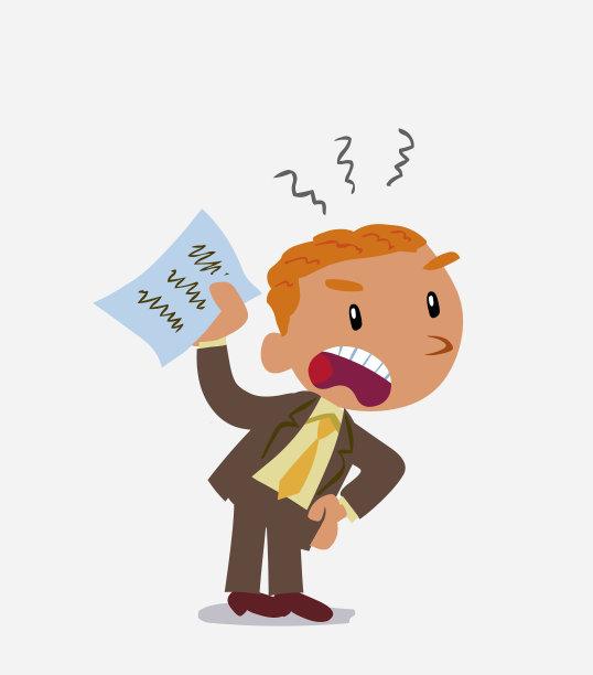 商人愤怒地挥舞着文件图片下载