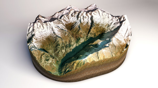 卫星视图的梅洛山谷，瓦尔迪梅洛，绿色山谷包围着花岗岩山脉和森林树木，改名为小意大利约塞米蒂山谷图片下载