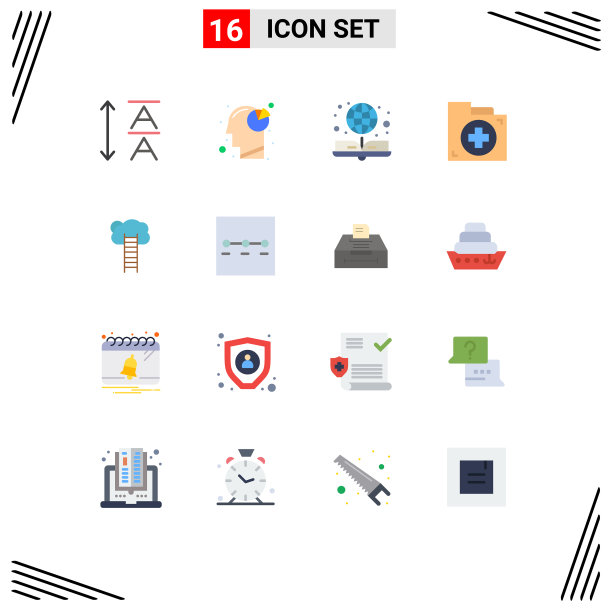 16组现代平面颜色为职业设置图片下载