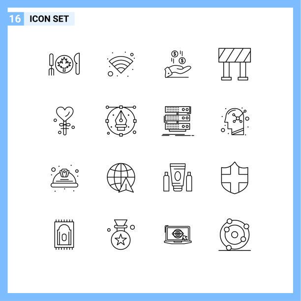 16个创意图标的现代标志和符号图片下载