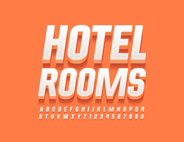 矢量时尚标志酒店客房。时尚的字母和数字图片下载