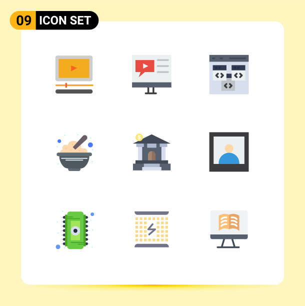 现代set 9 flat colors象形图燕麦图片下载