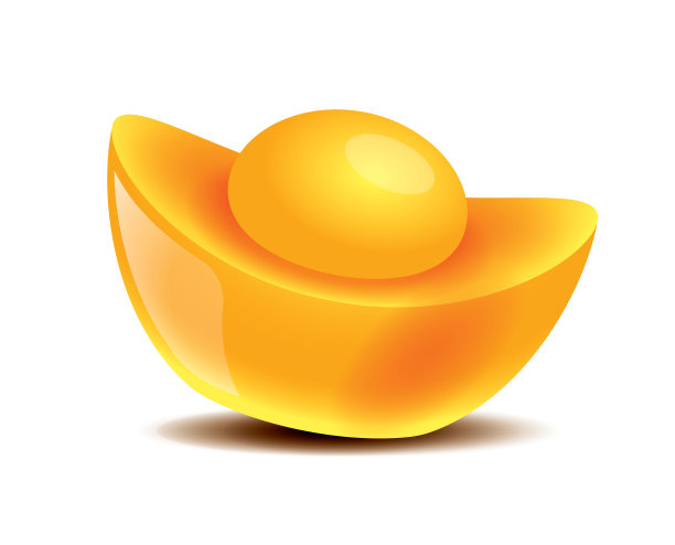 春节快乐。中国金锭分离。——矢量素材图片