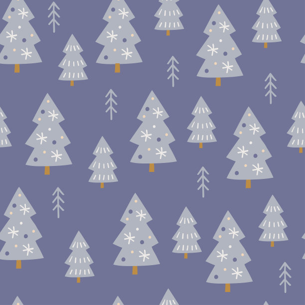 北欧风格的森林无缝图案。林地的背景。手绘涂鸦矢量插图图片下载