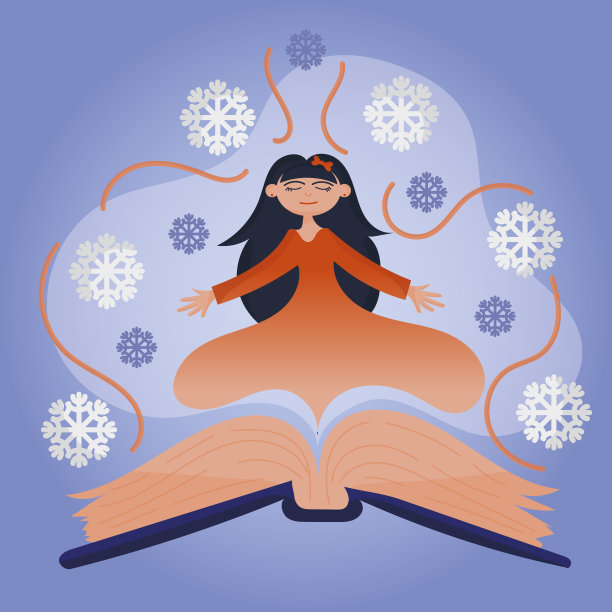 书里的女孩。图片下载