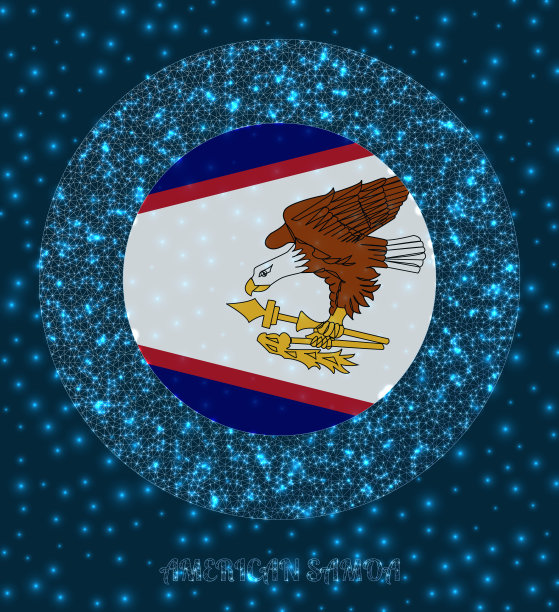 圆形美属萨摩亚徽章。图片下载